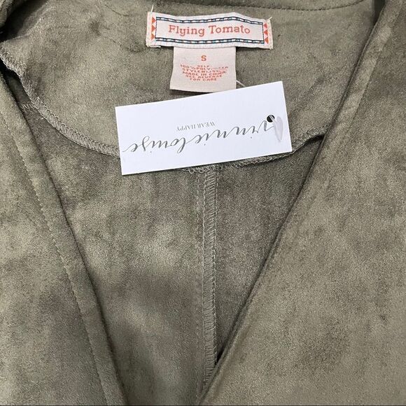 Flying Tomato Candace Olive Fringe Jacket - Picture 10 of 10